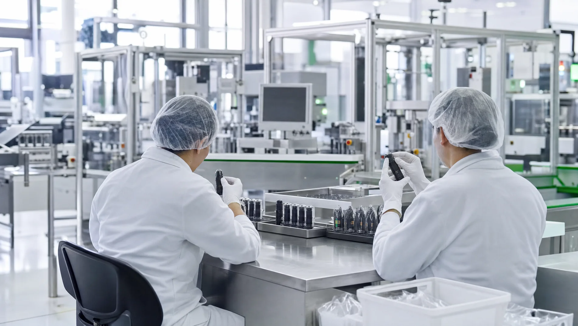 Quality-control inspection of ESVAPES devices on the production line